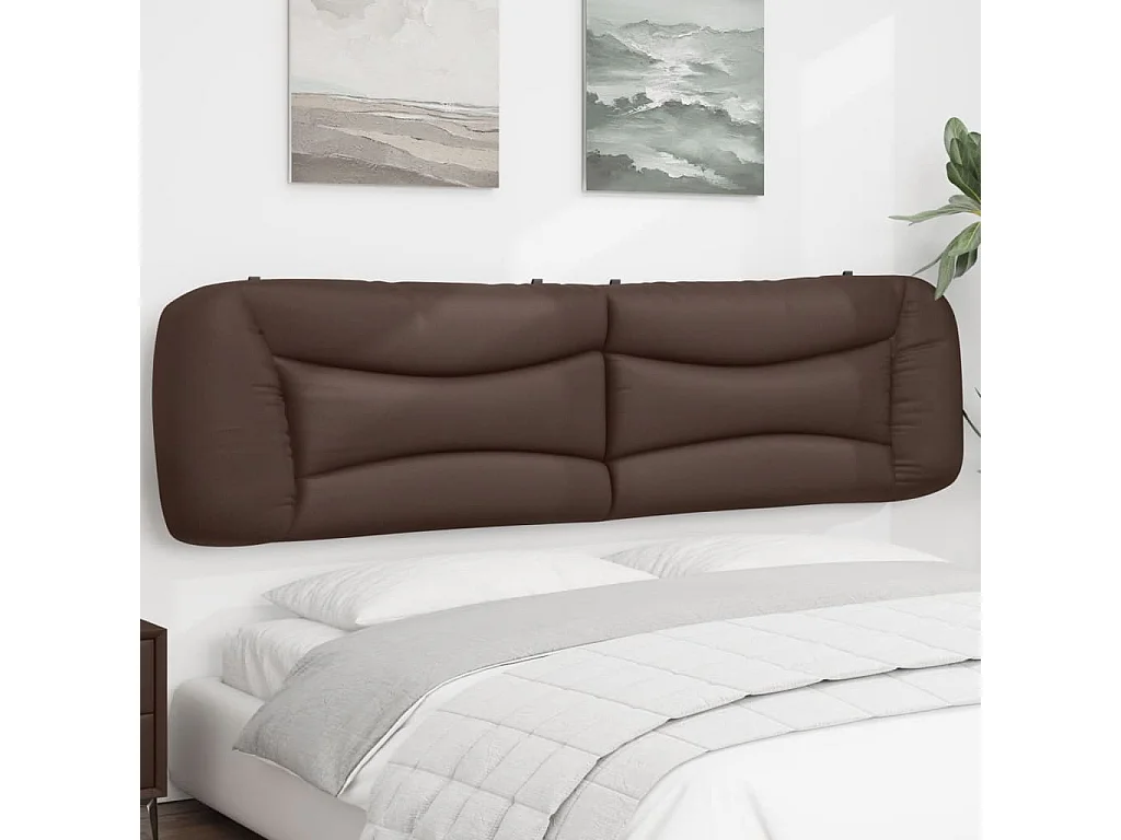 Coussin de tête de lit marron 200cm similicuir