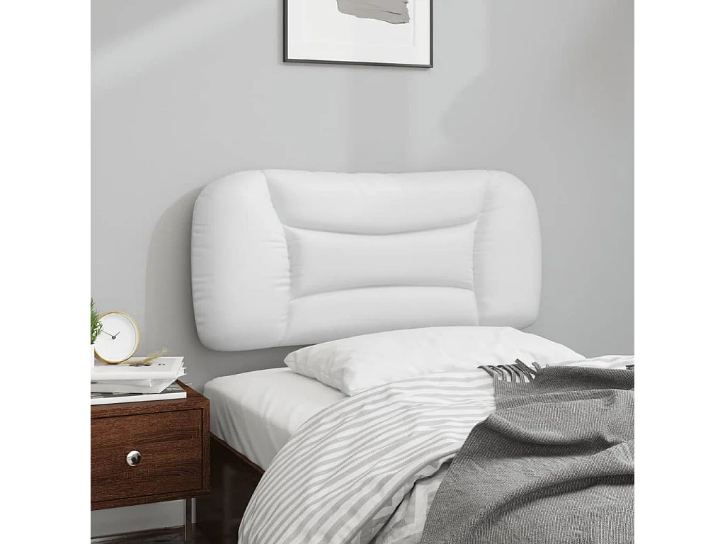 Coussin de tête de lit blanc 90cm similicuir