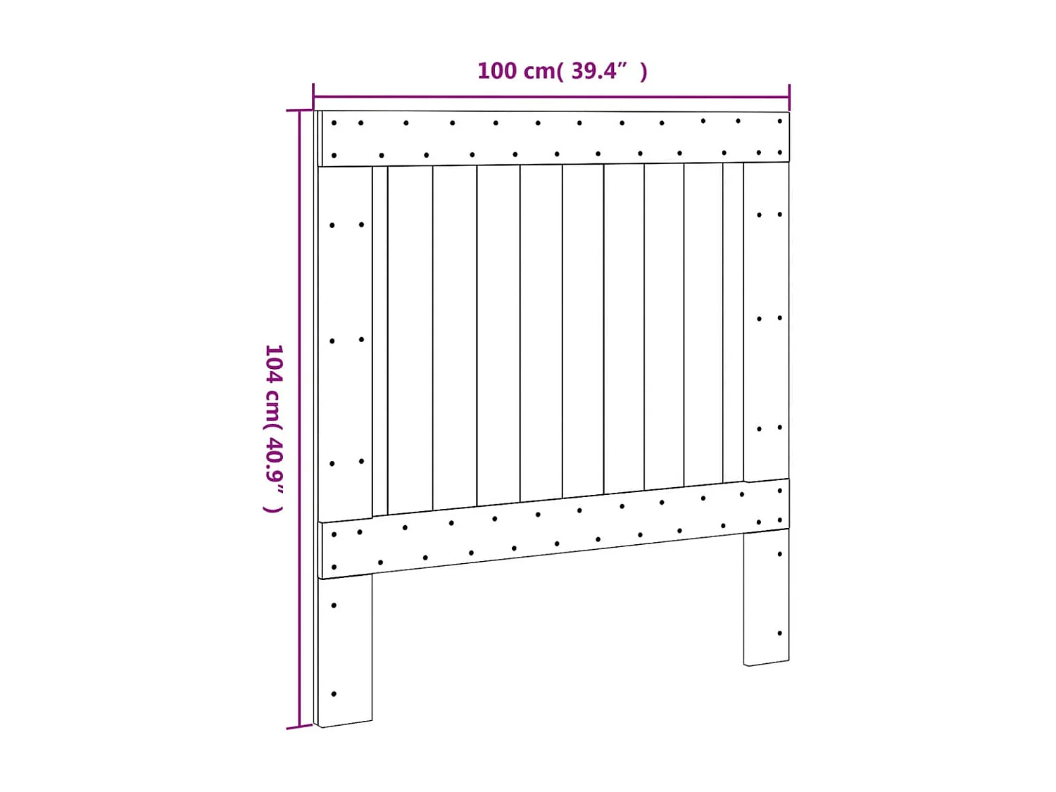 Tête de lit 100x104 bois massif de pin