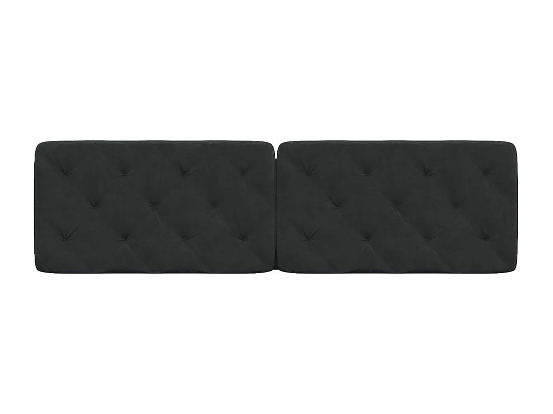 Coussin de tête de lit noir 180cm velours