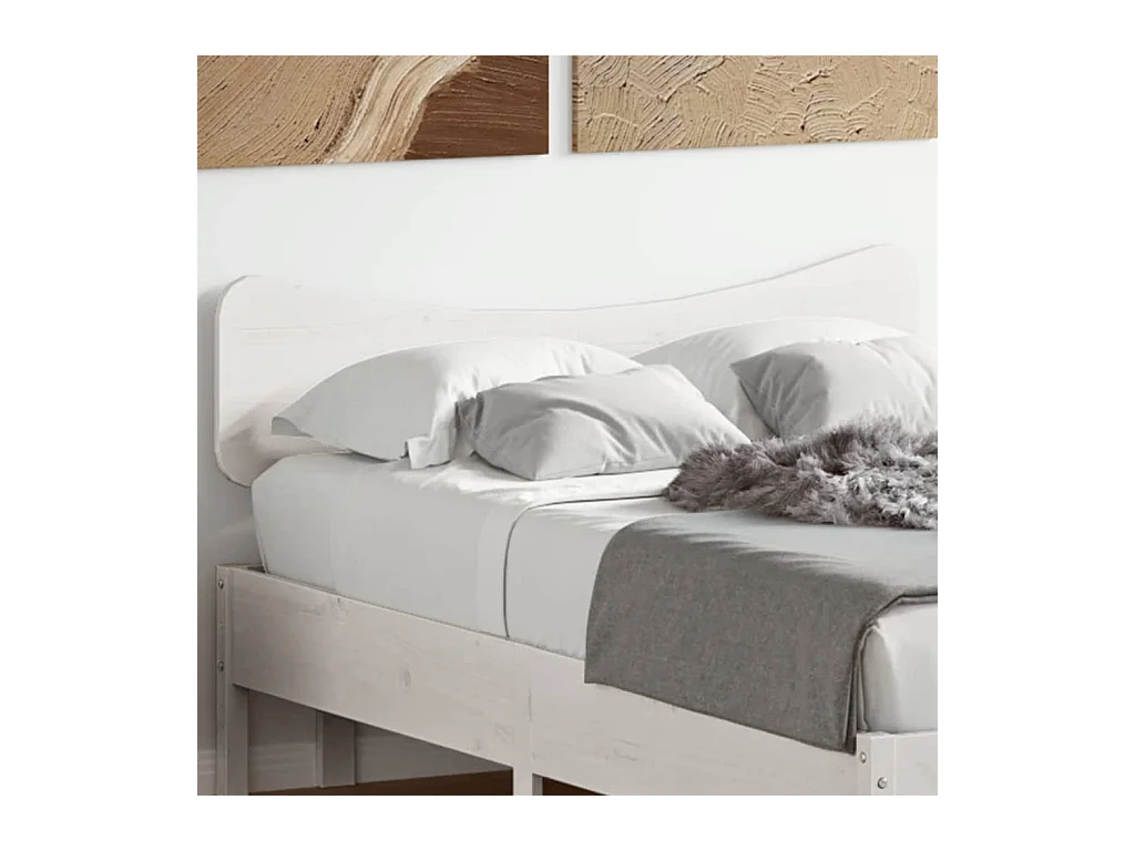 Tête de lit blanc 120cm bois massif de pin