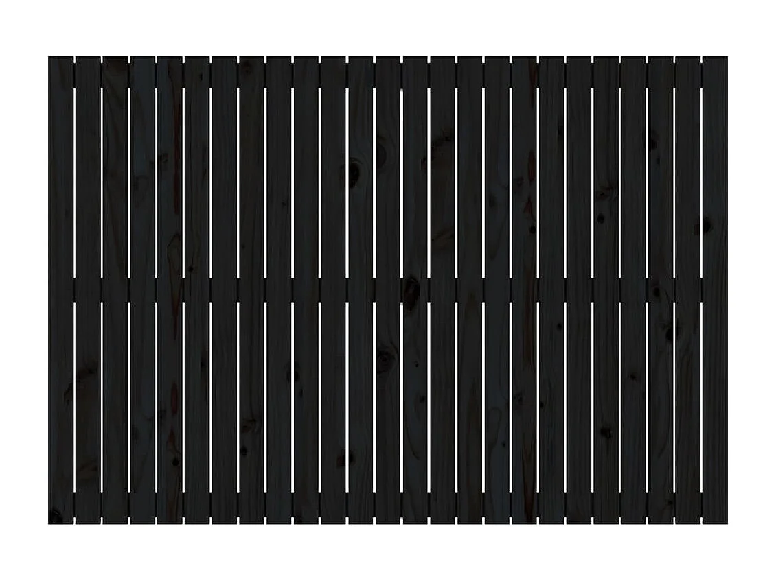 Tête de lit murale Noir 159,5x3x110 Bois massif de pin