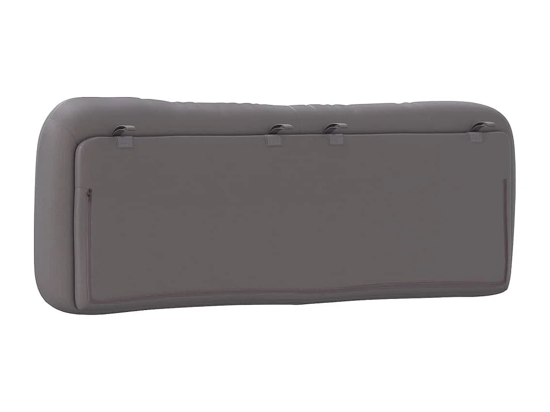 Coussin de tête de lit gris 140cm similicuir