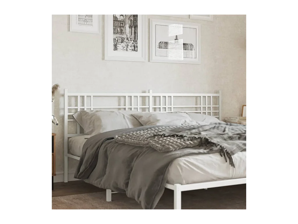 Tête de lit métal blanc 200cm