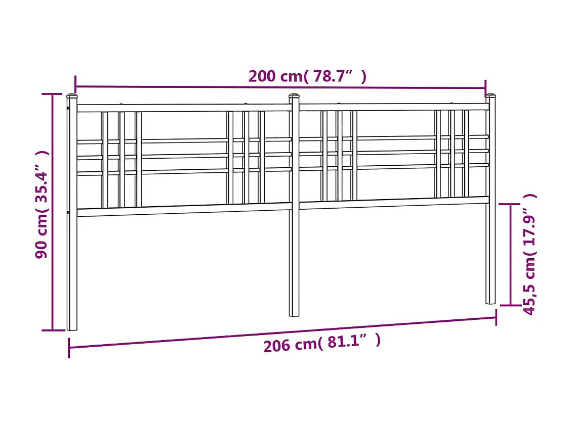 Tête de lit métal blanc 200cm