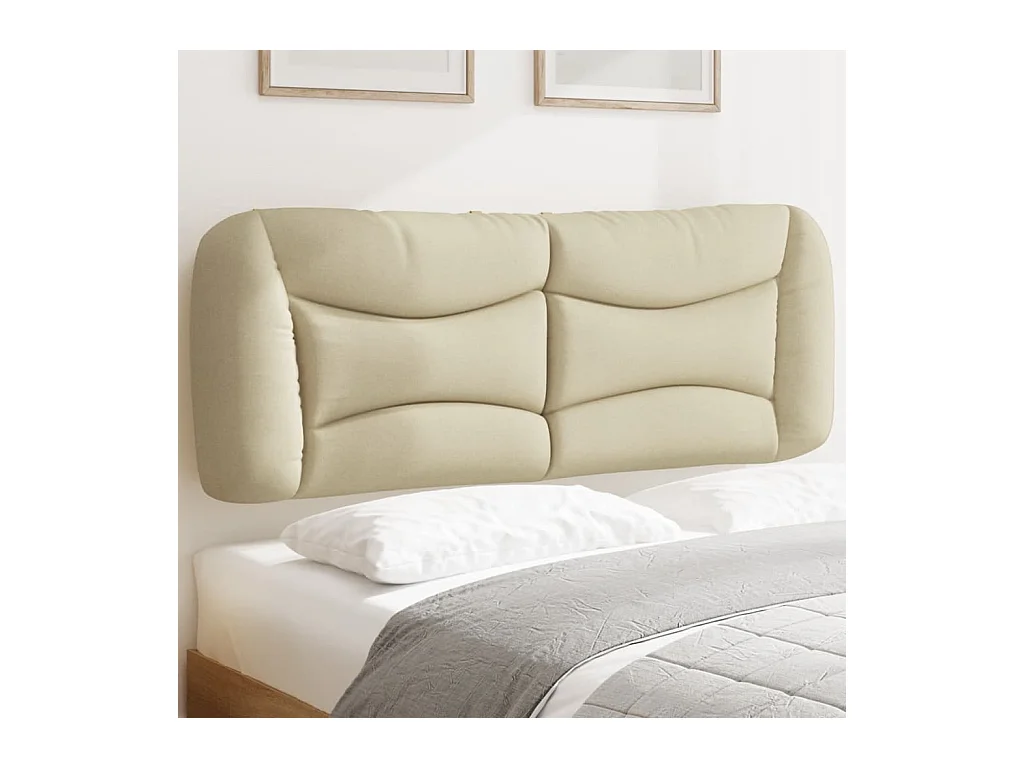 Coussin de tête de lit crème 140cm tissu
