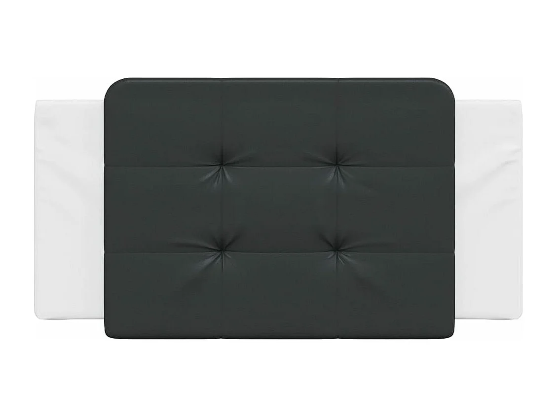 Coussin de tête de lit noir et blanc 100cm similicuir