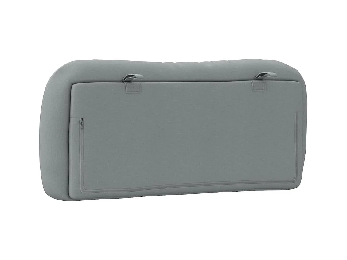 Coussin de tête de lit gris clair 80cm tissu
