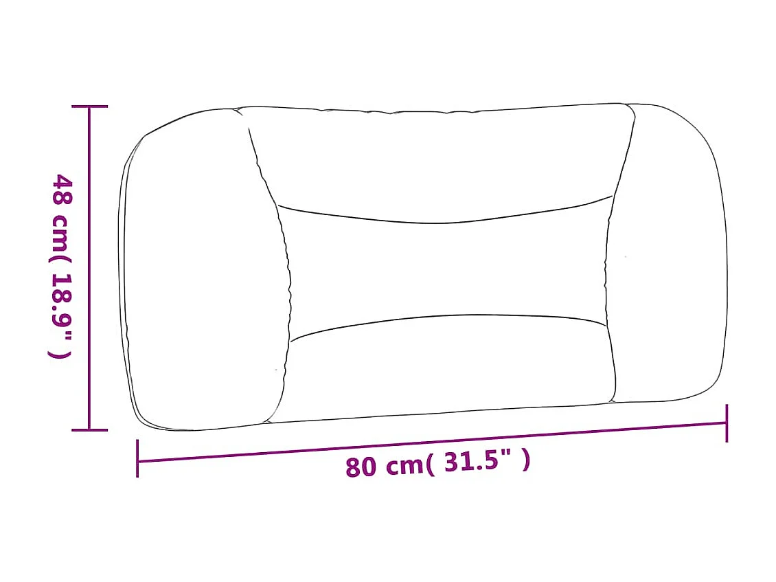 Coussin de tête de lit gris clair 80cm tissu