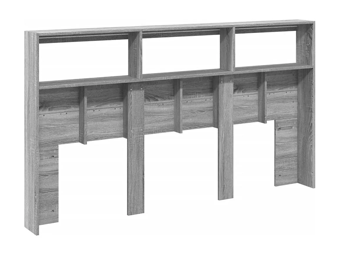 Armoire tête de lit avec LED sonoma gris 180x17x102