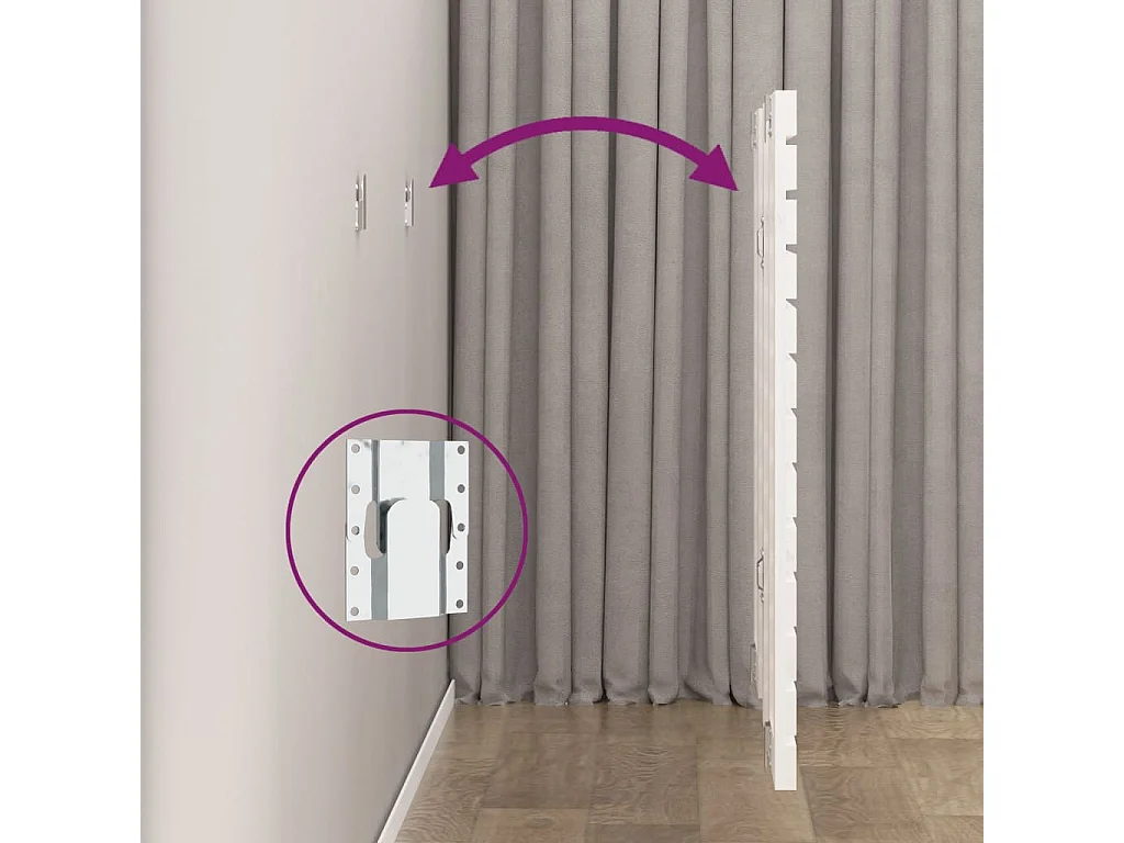 Tête de lit murale Blanc 96x3x91,5 Bois massif de pin