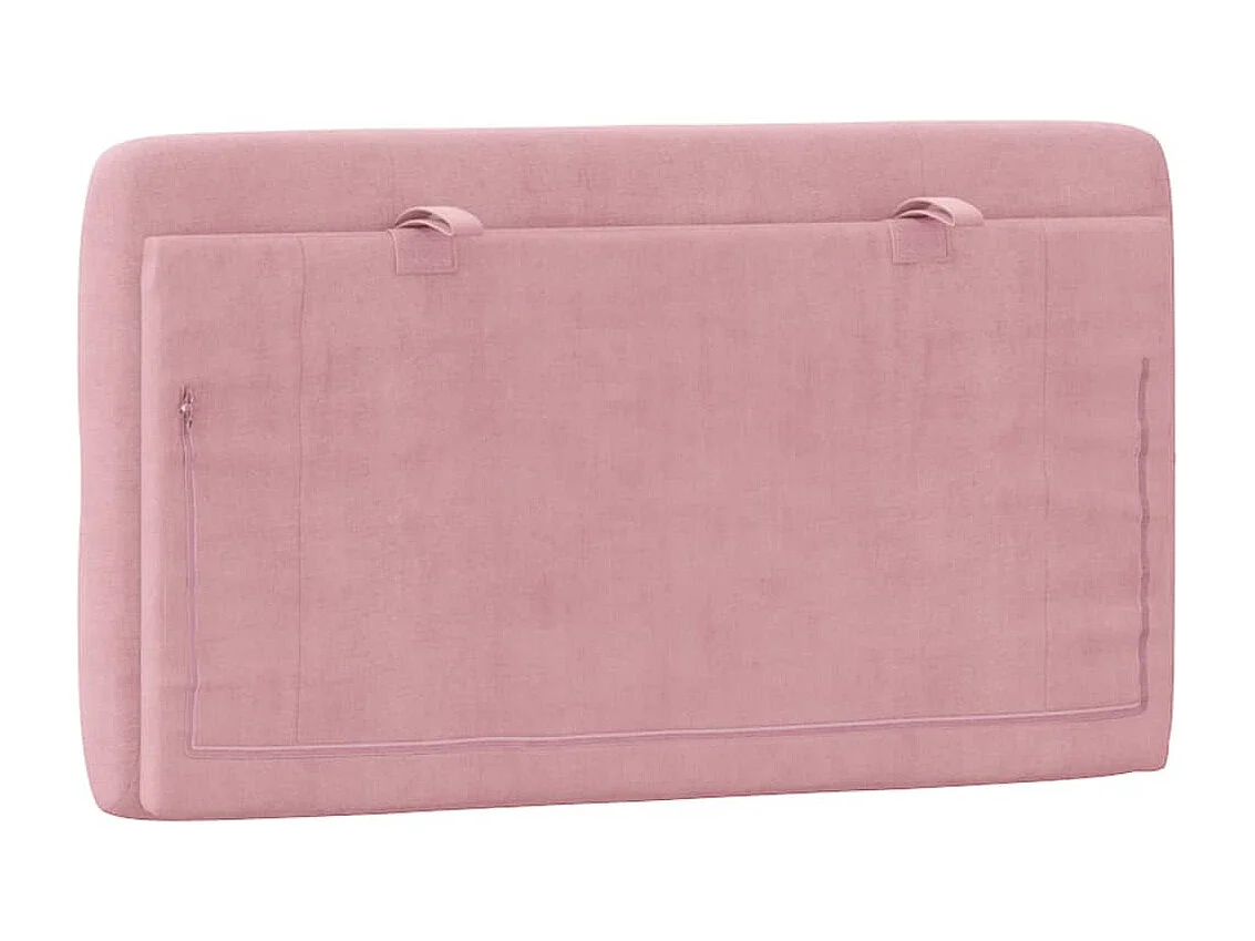 Coussin de tête de lit rose 80cm velours