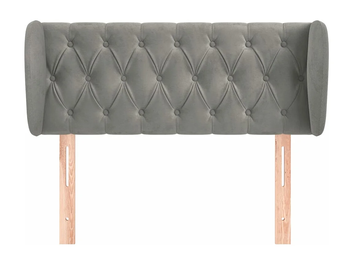 Tête de lit avec oreilles Gris clair 103x23x78-88 Velours