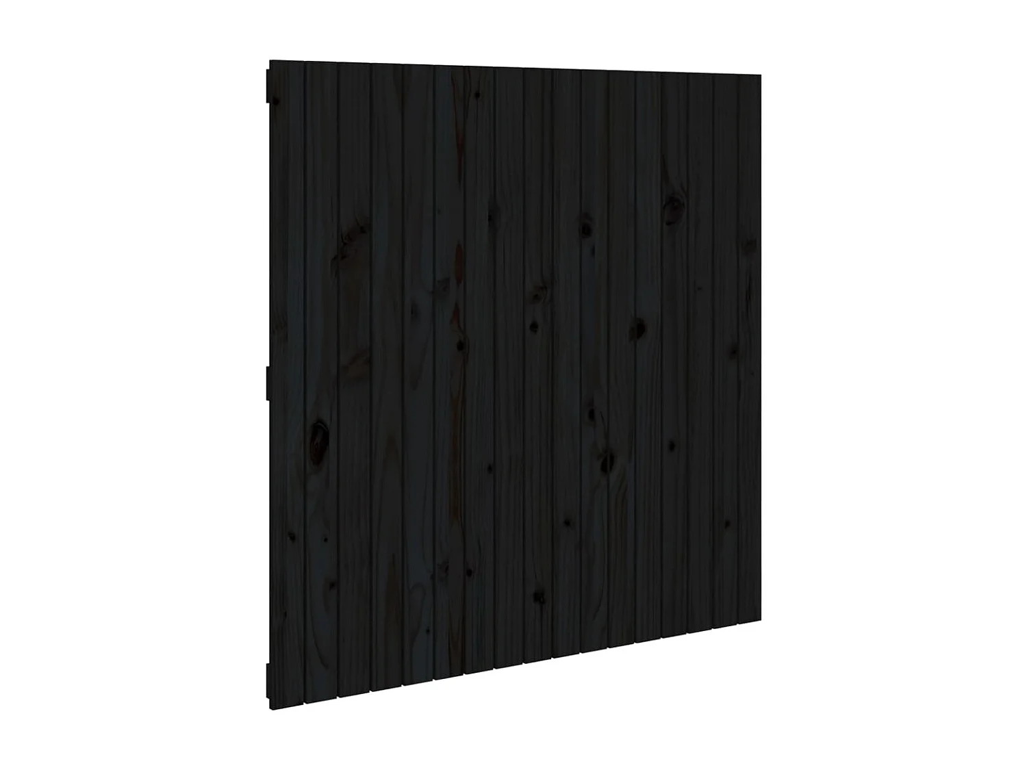 Tête de lit murale Noir 108x3x110 Bois massif de pin