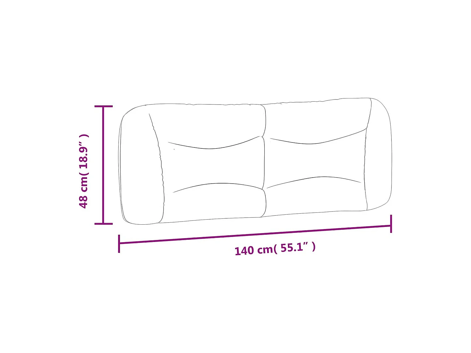 Coussin de tête de lit blanc 140cm similicuir