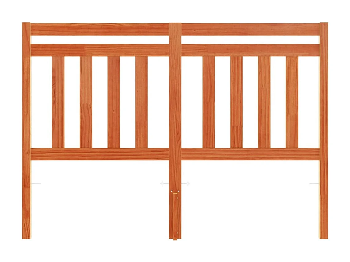 Tête de lit marron 135cm bois massif de pin