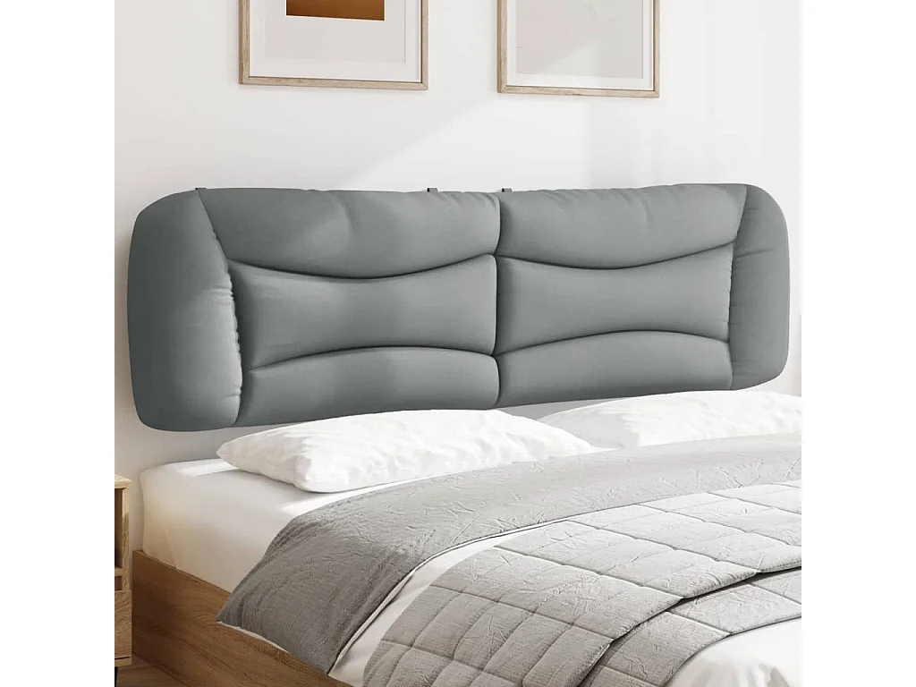 Coussin de tête de lit gris clair 180cm tissu