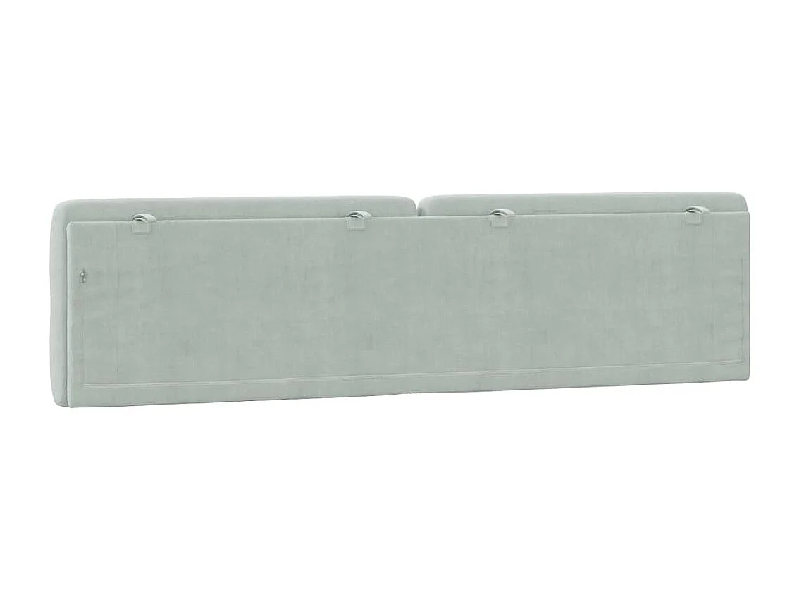 Coussin de tête de lit gris clair 200cm velours