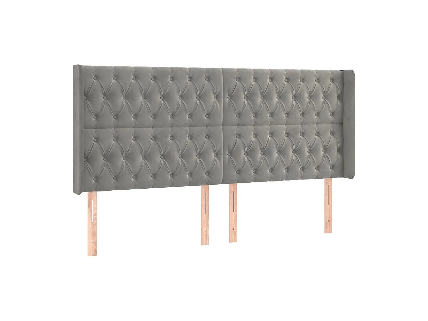 Tête de lit à LED Gris clair 203x16x118-128 Velours