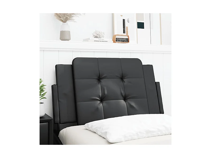 Coussin de tête de lit noir 90cm similicuir