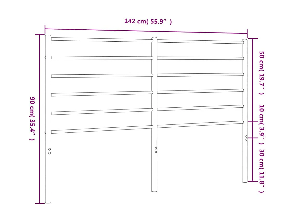 Tête de lit métal blanc 135cm