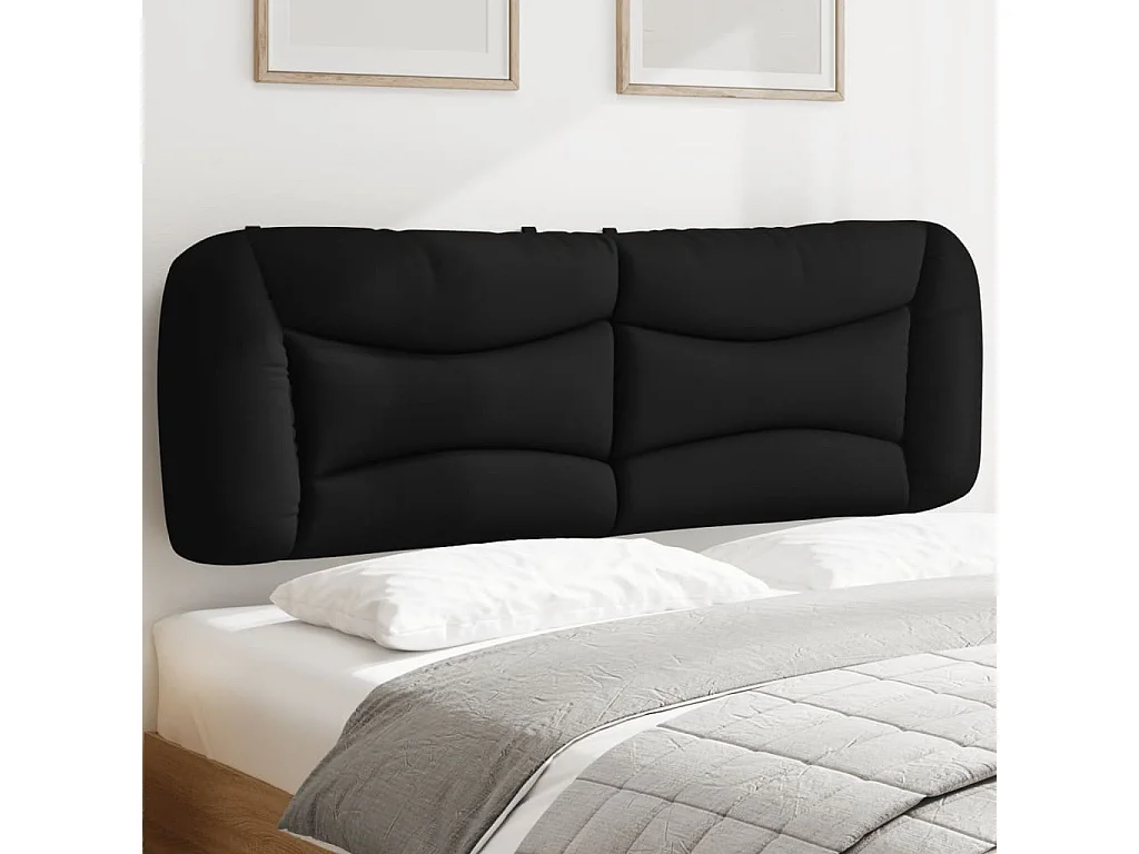 Coussin de tête de lit noir 160cm tissu