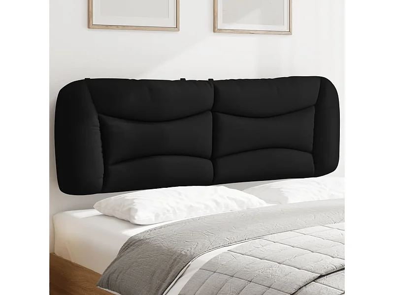 Coussin de tête de lit noir 160cm tissu