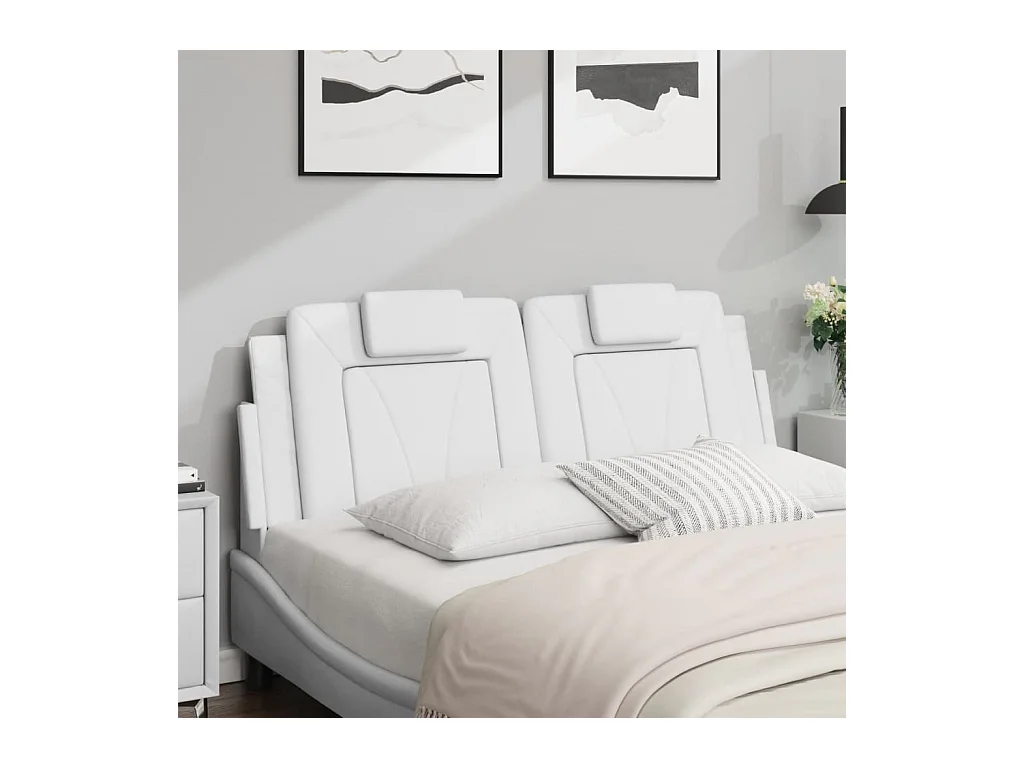 Coussin de tête de lit blanc 120cm similicuir
