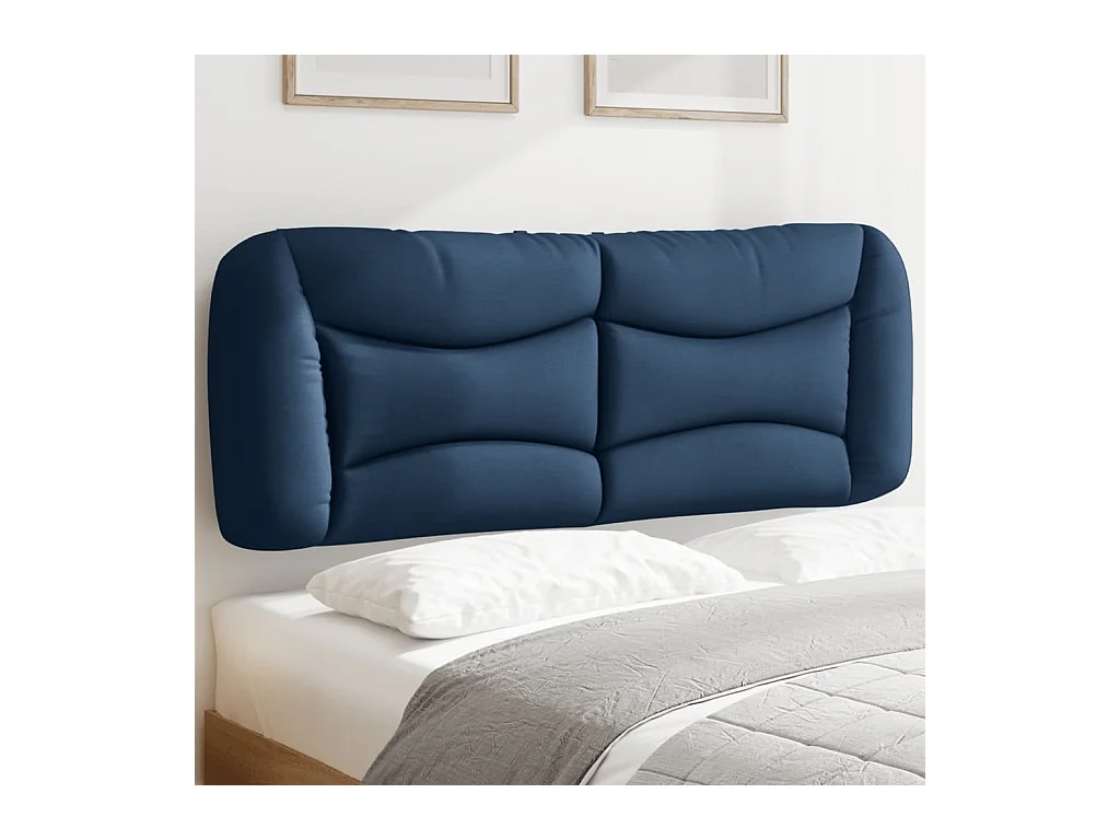 Coussin de tête de lit bleu 140cm tissu