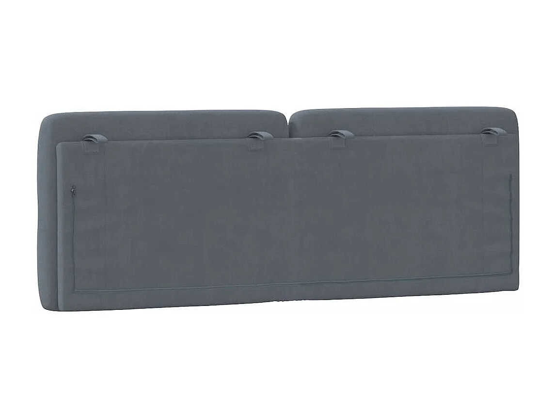 Coussin de tête de lit gris foncé 120cm velours