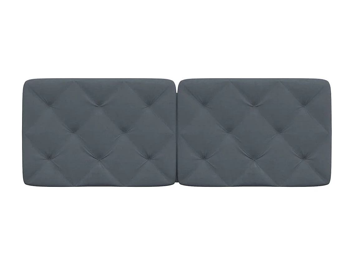 Coussin de tête de lit gris foncé 120cm velours