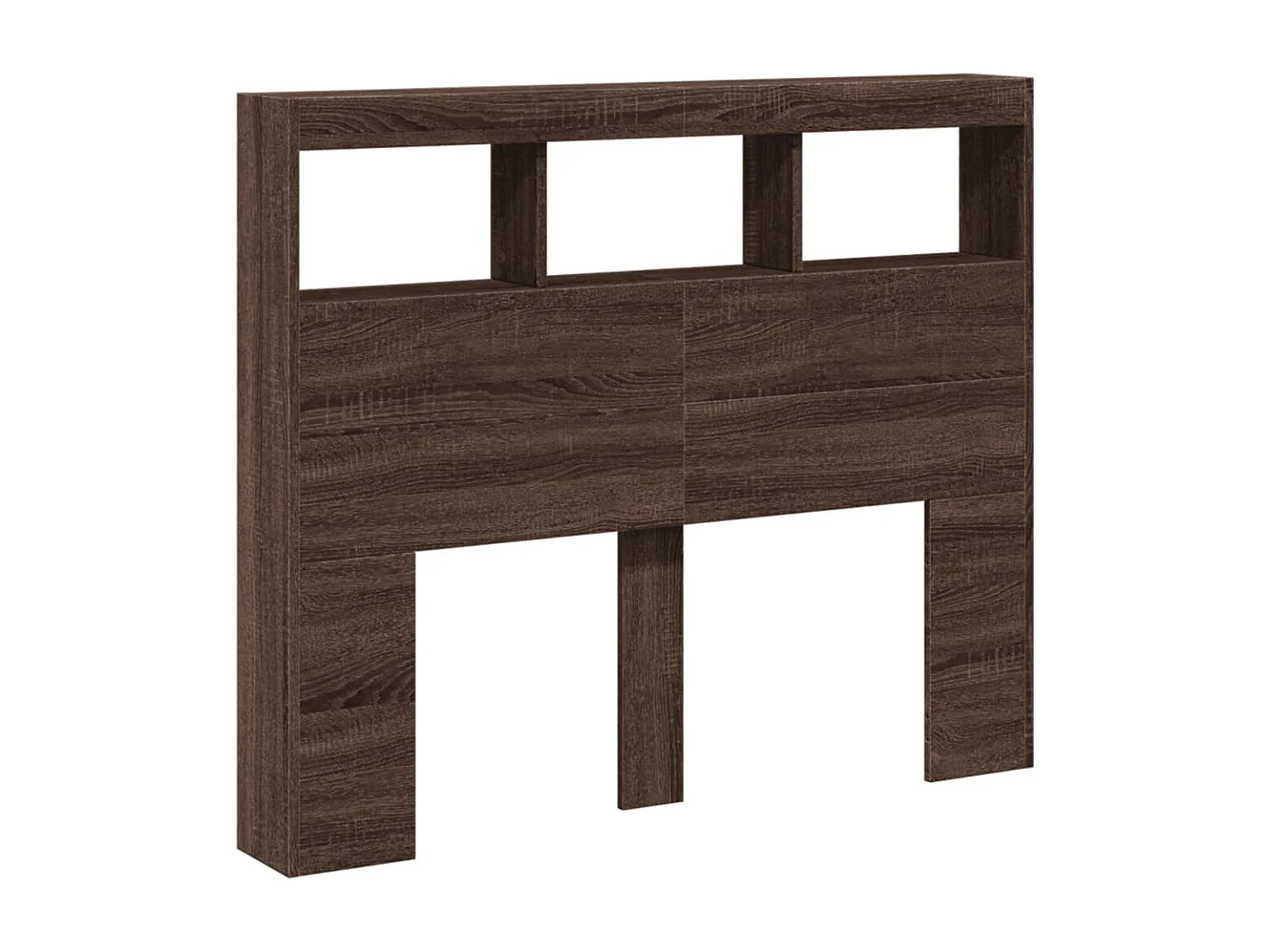 Armoire tête de lit avec LED chêne marron 120x17x102