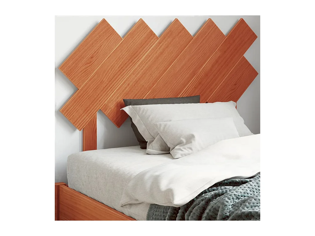 Tête de lit marron 100cm bois massif de pin