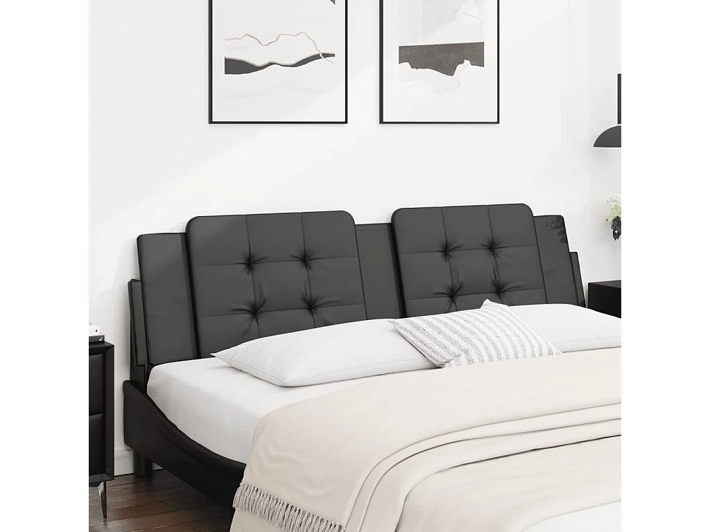 Coussin de tête de lit noir 180cm similicuir