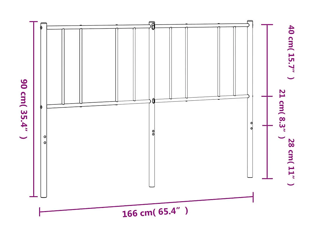 Tête de lit métal blanc 160cm