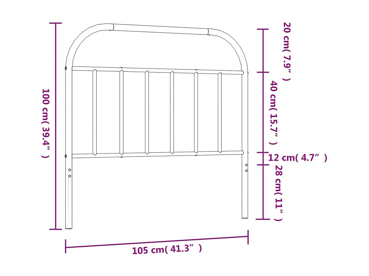 Tête de lit métal blanc 100cm