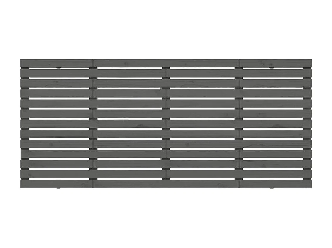 Tête de lit murale Gris 206x3x91,5 Bois massif de pin