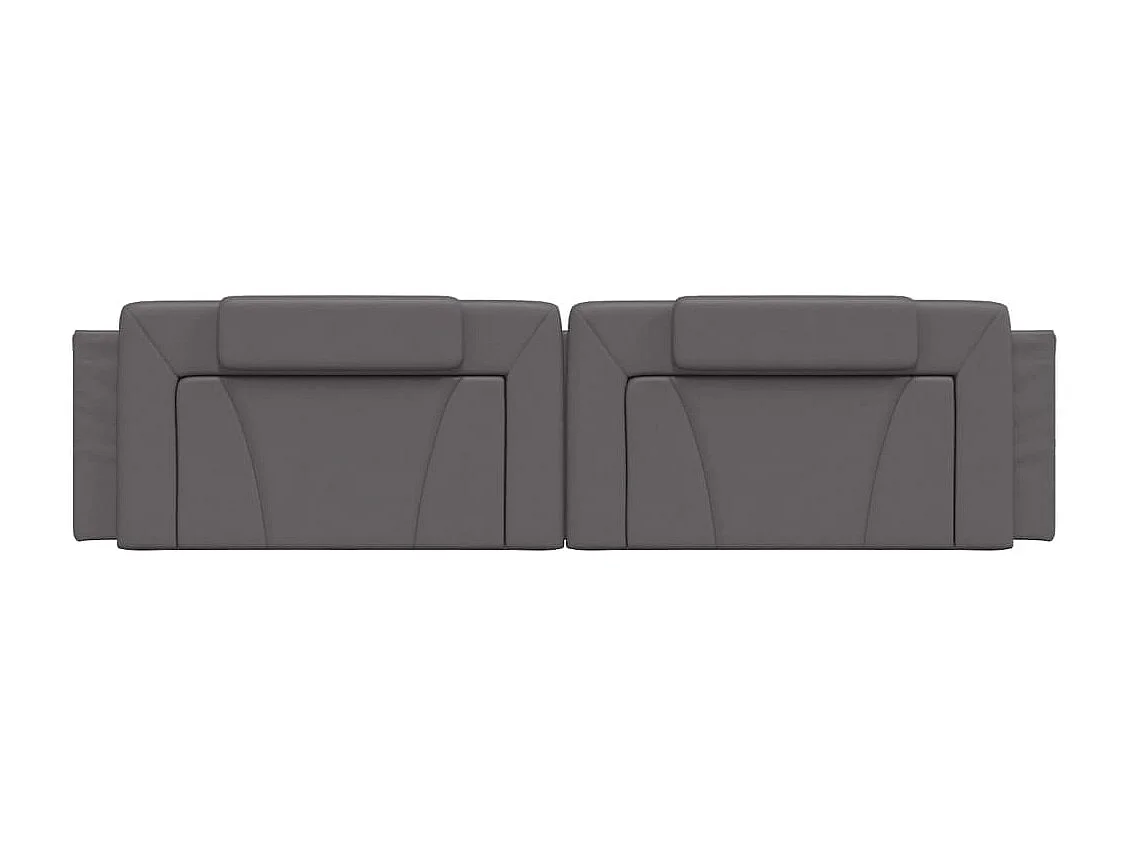 Coussin de tête de lit gris 200cm similicuir