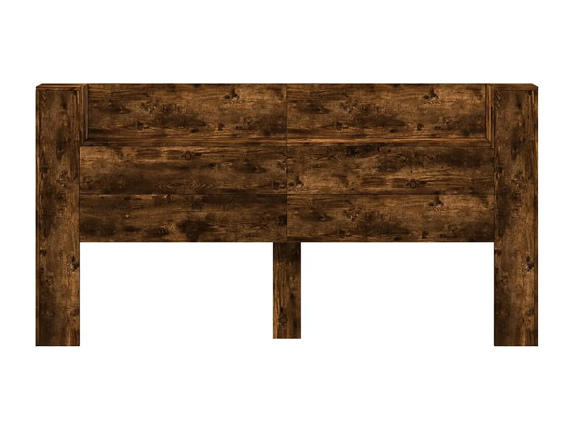 Armoire tête de lit avec LED chêne fumé 200x16,5x103,5