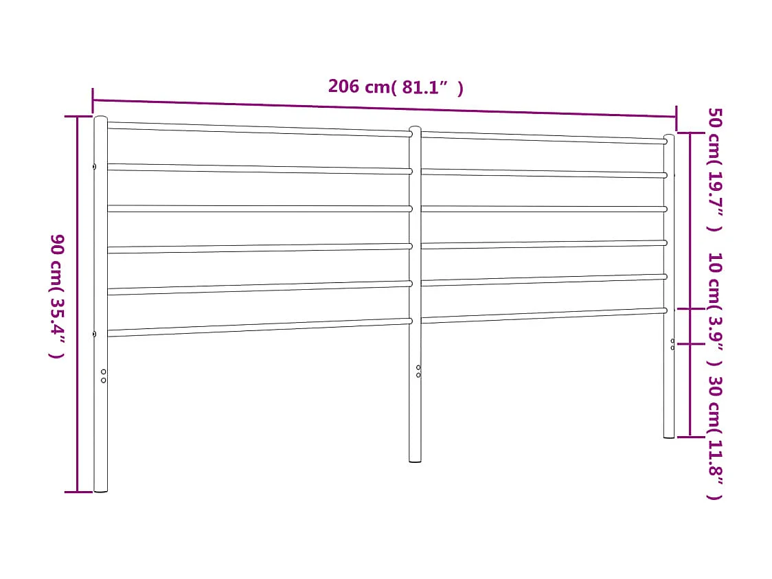 Tête de lit métal blanc 200cm