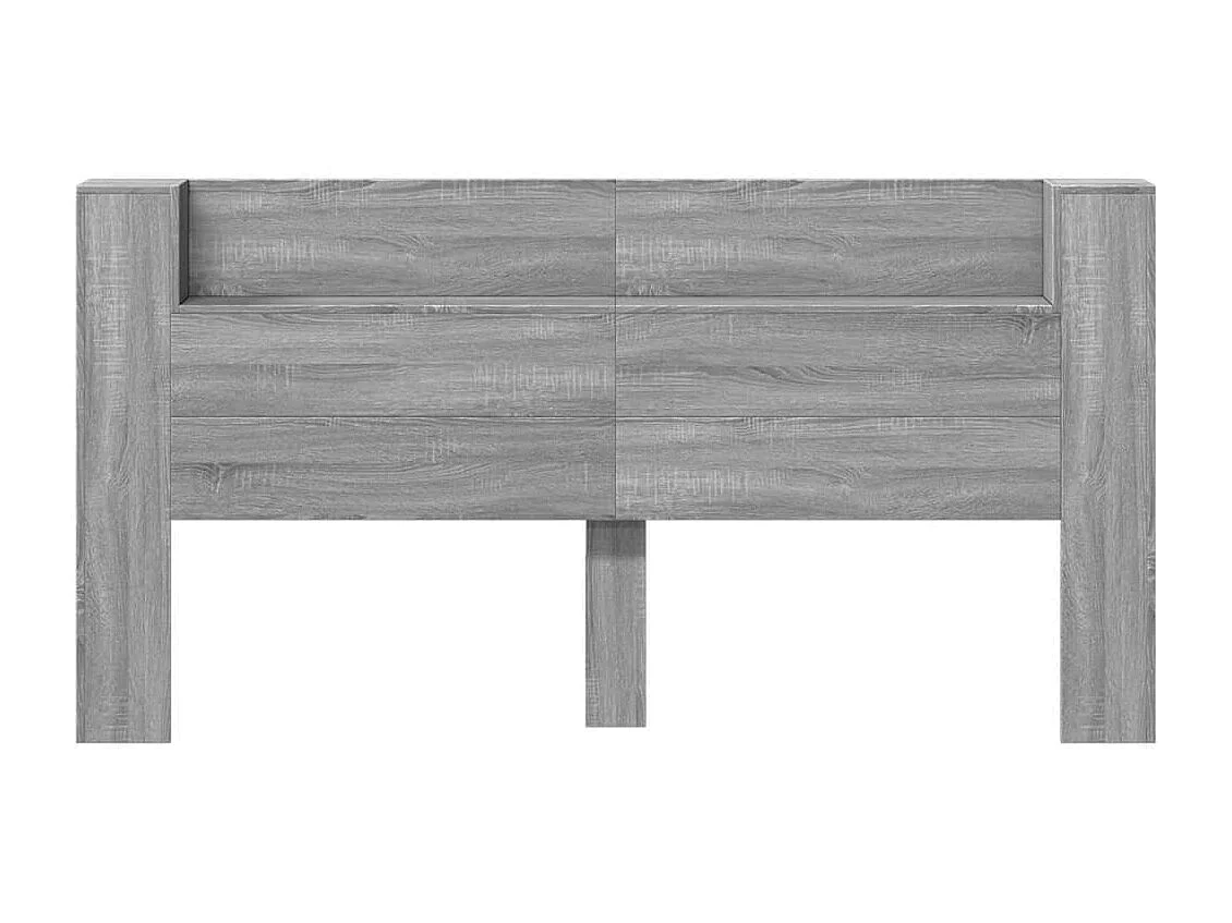 Armoire tête de lit avec LED sonoma gris 200x16,5x103,5