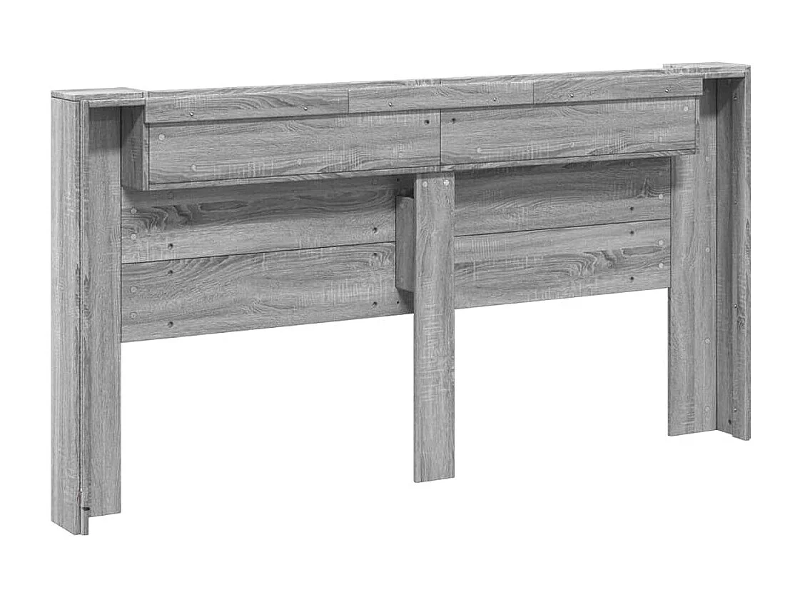 Armoire tête de lit avec LED sonoma gris 200x16,5x103,5