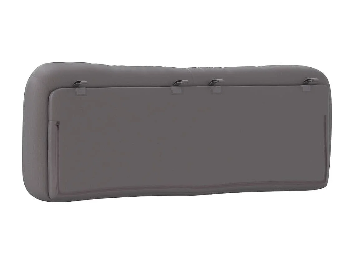 Coussin de tête de lit gris 120cm similicuir