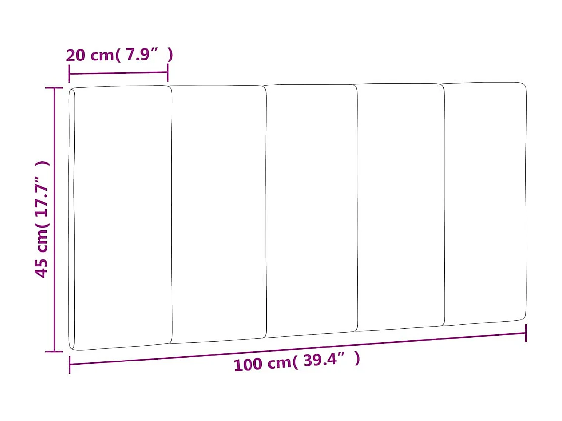 Tête de lit bleu 100cm velours Bino