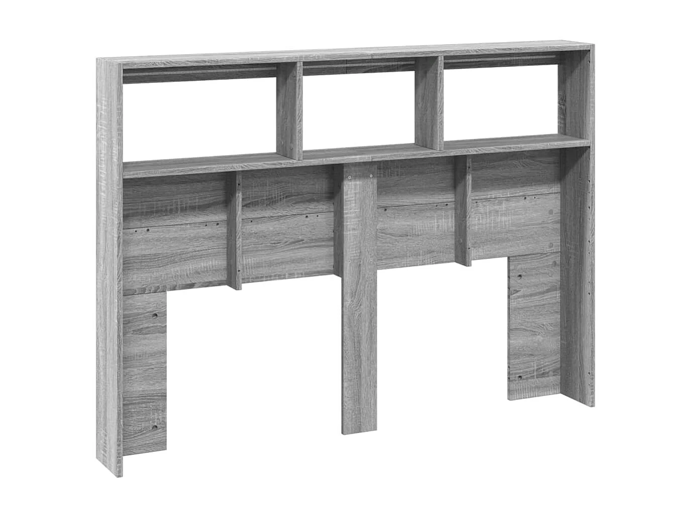 Armoire tête de lit avec LED sonoma gris 140x17x102