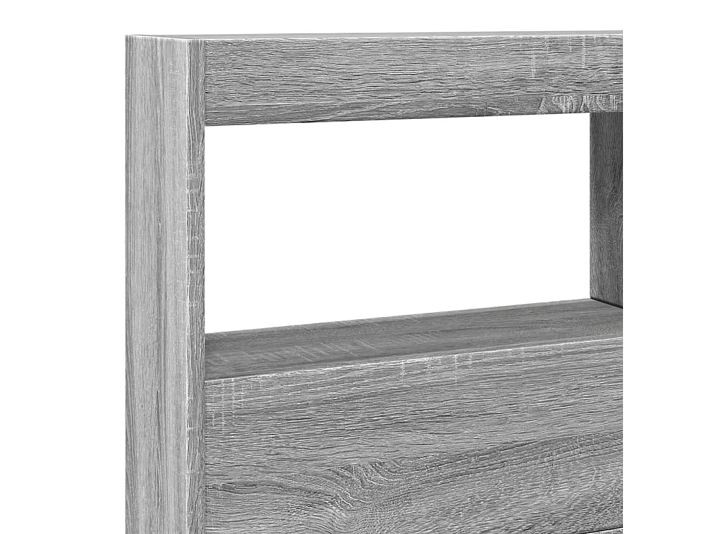 Armoire tête de lit avec LED sonoma gris 140x17x102