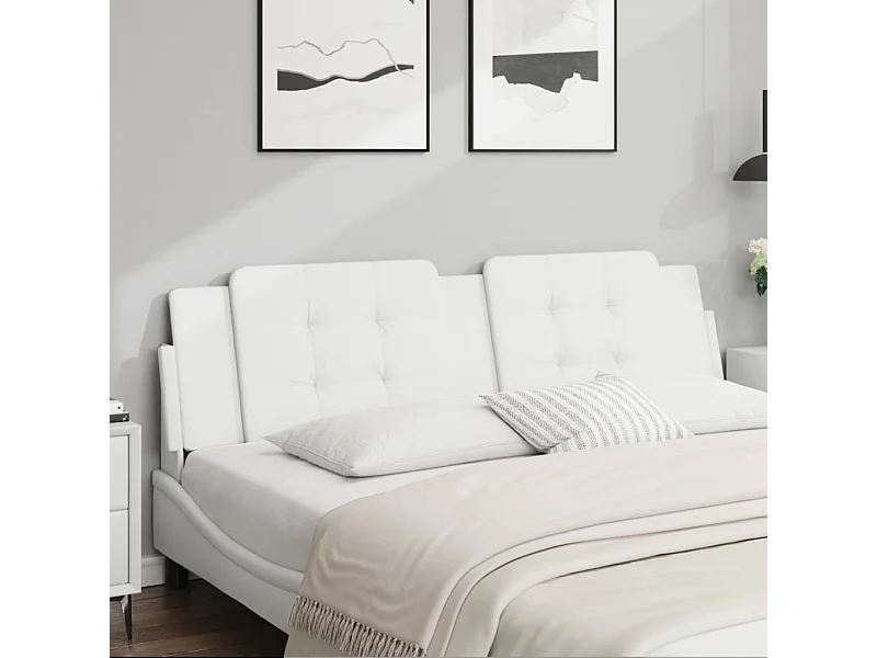 Coussin de tête de lit blanc 180cm similicuir