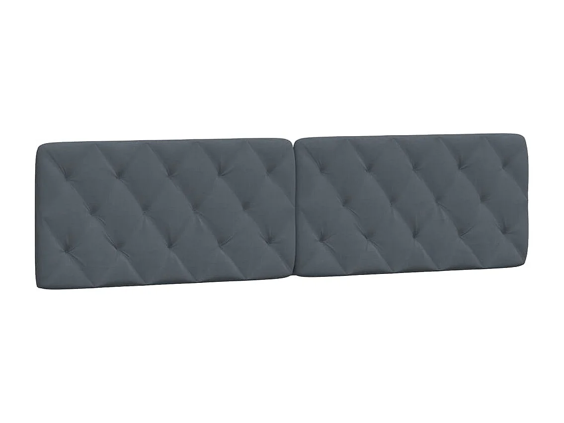 Coussin de tête de lit gris foncé 200cm velours