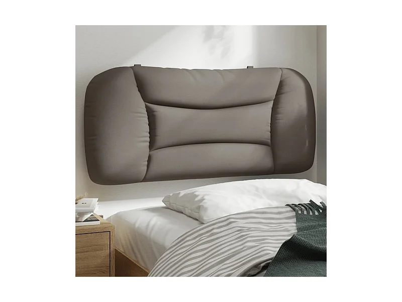 Coussin de tête de lit taupe 80cm tissu