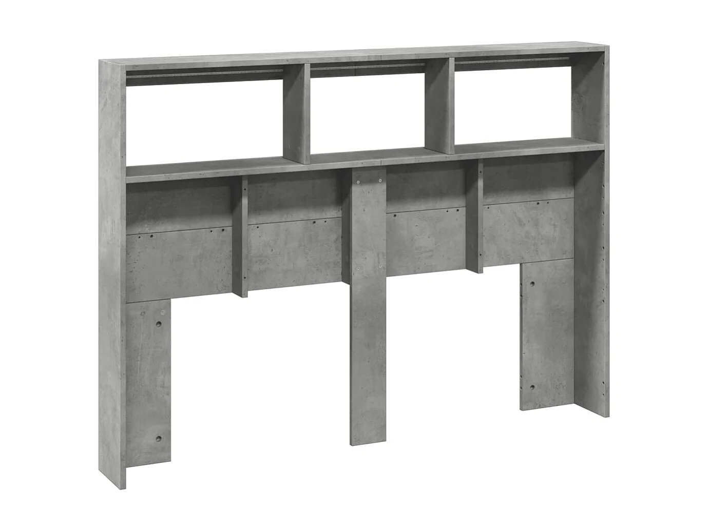 Armoire tête de lit avec LED gris béton 140x17x102